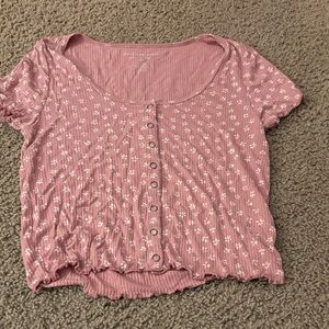 American Eagle Outfitters Purple Floral Blouse